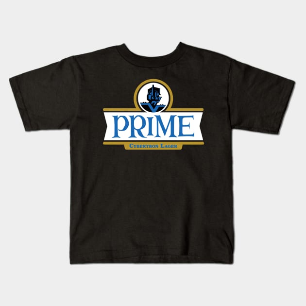 Prime Cybertron Lager Kids T-Shirt by valdezign